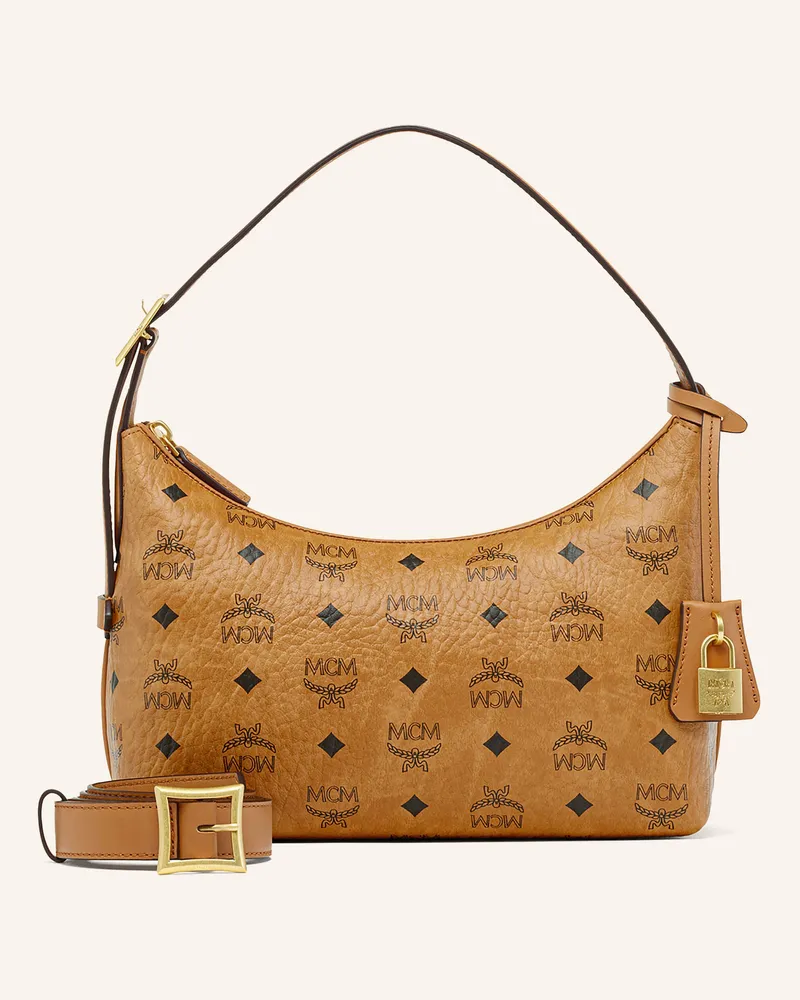 MCM Schultertasche Aren Vi braun Cognac