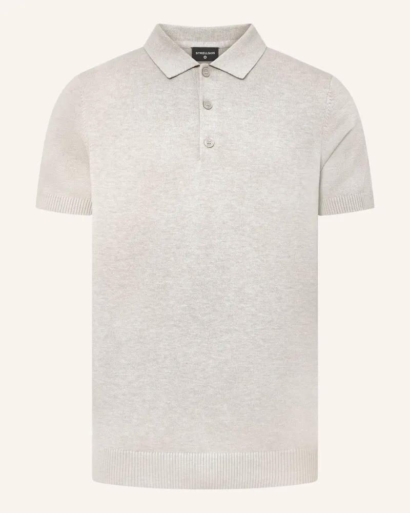 Strellson Strick-Poloshirt Loic silber Hellgrau