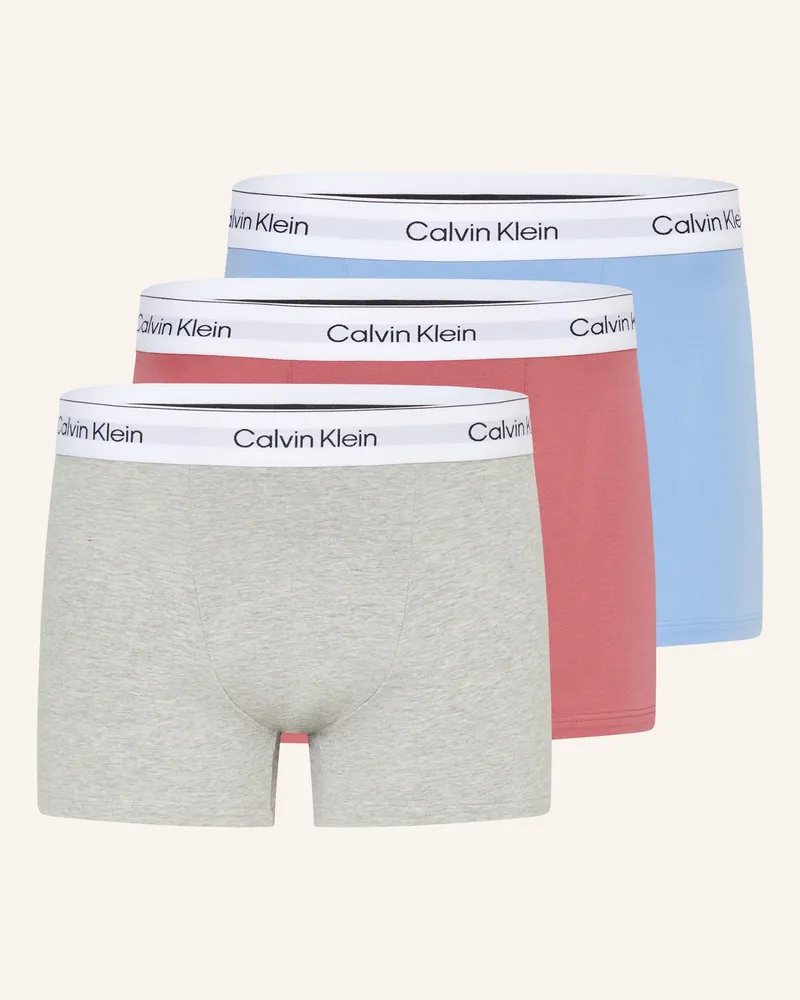 Calvin Klein 3er-Pack Boxershorts Icon Cotton Relaxed Fit grau Hellblau