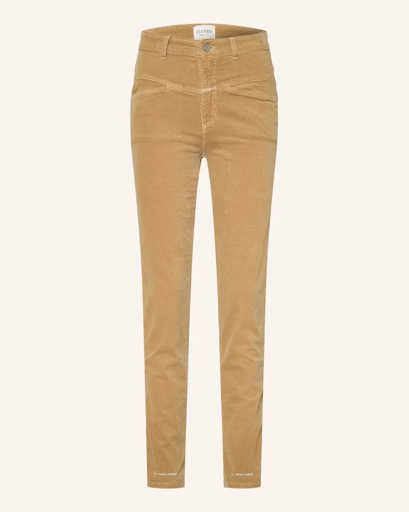 Closed Cordhose Pedal Pusher beige Camel