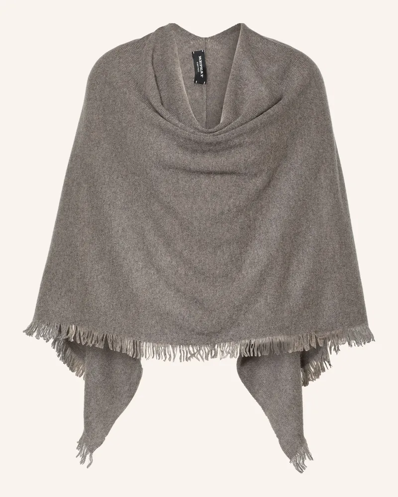 Repeat Cashmere-Poncho beige Grau