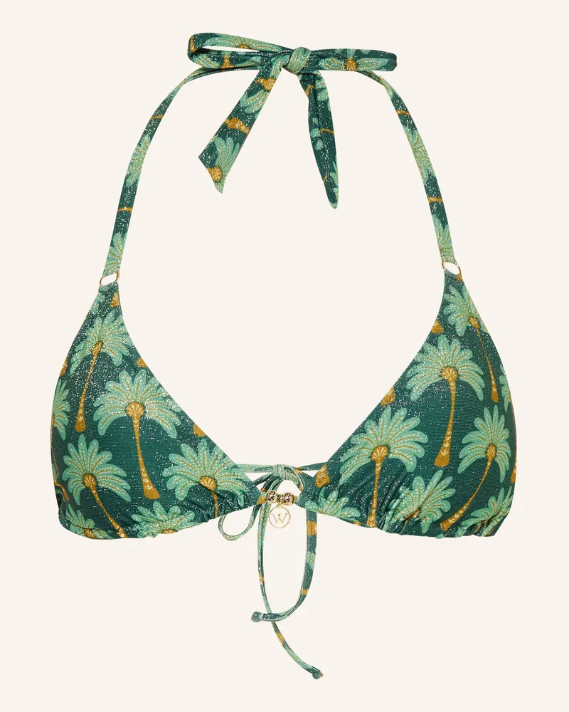 watercult Triangel-Bikini-Top Tropical Muse Mit Glitzergarn gruen Grün
