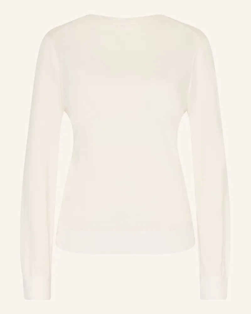 HUGO BOSS Pullover Fasebackardi Mit Seide weiss Ecru