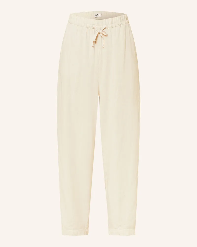 ICHI 7/8-Hose IHLINNO mit Leinen Ecru