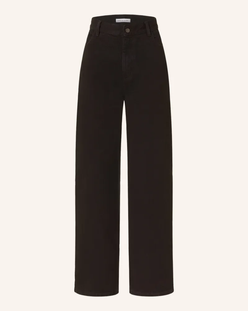 Mrs & HUGS Straight Jeans Schwarz