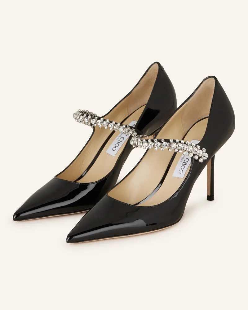 Jimmy Choo Slingpumps BING 85 mit Schmucksteinen Schwarz