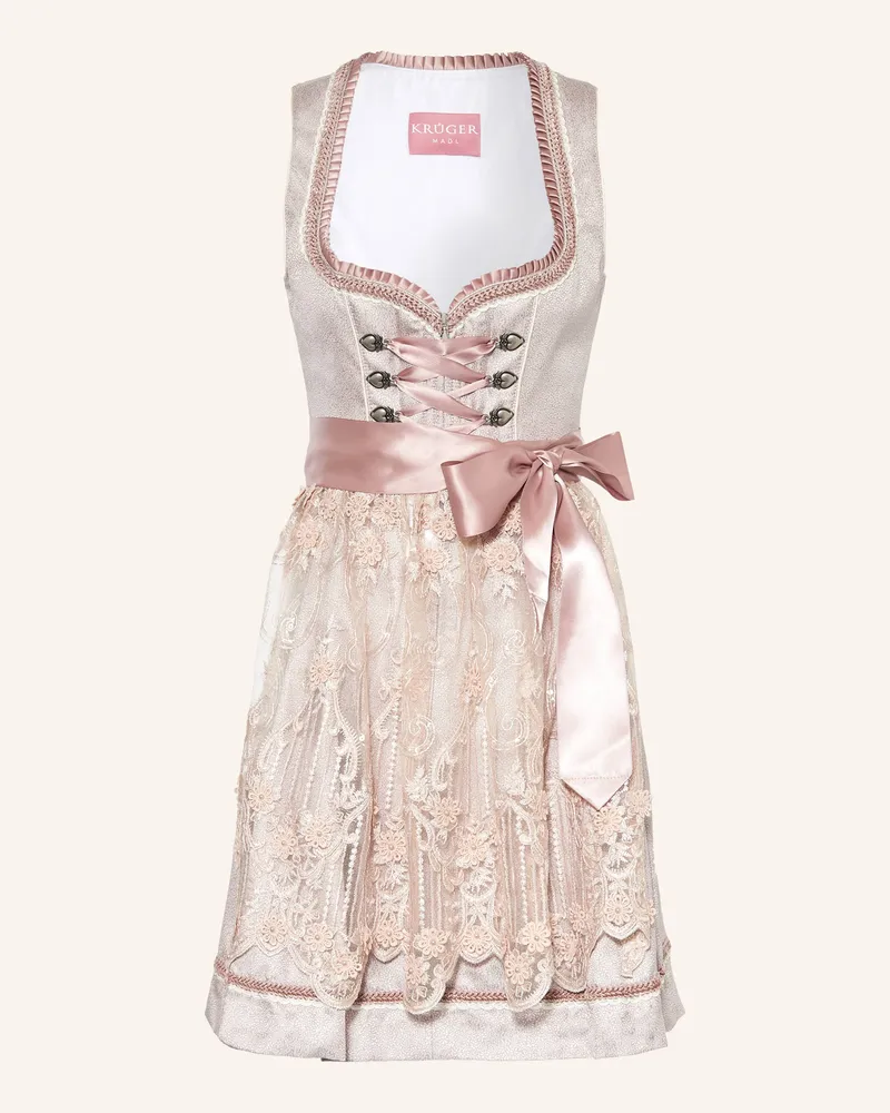 Krüger Dirndl MARIELENA mit Schmucksteinen und Spitze Rosé