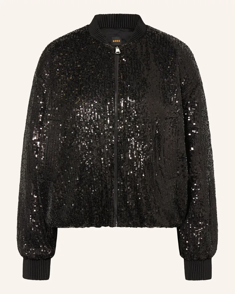 HUGO BOSS Blouson JILLOI mit Pailletten Schwarz