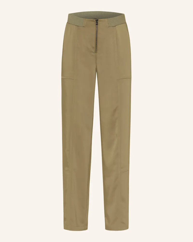 MARC AUREL Marlenehose aus Satin Khaki
