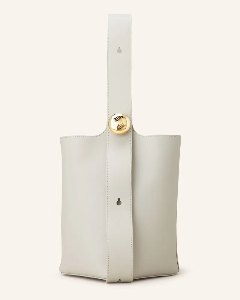 Loewe Handtasche PEBBLE BUCKET MEDIUM Hellgrau
