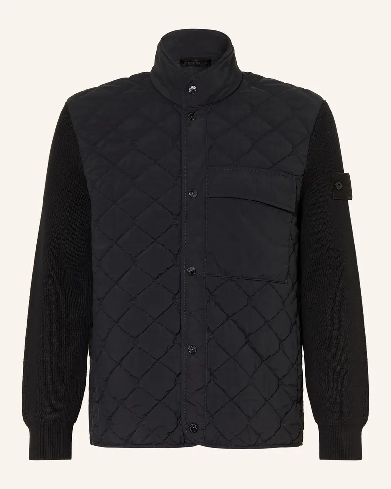 Stone Island Steppjacke Ghost Im Materialmix schwarz Schwarz