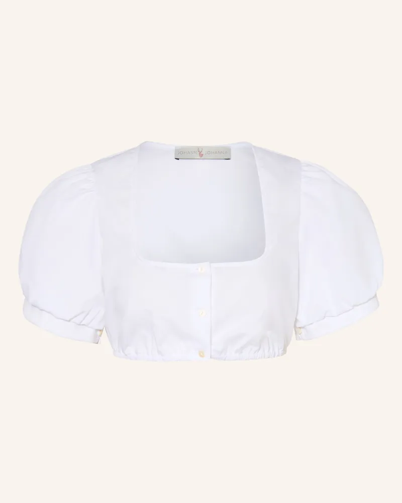 Johann & Johanna Dirndbluse weiss Weiss