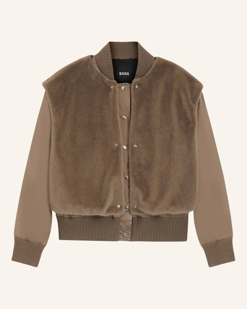 HUGO BOSS Casual Jacke PETTICA Regular Fit Braun