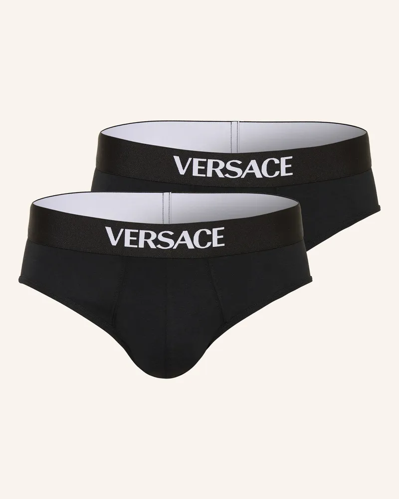 Versace 2er-Pack Slips schwarz Schwarz