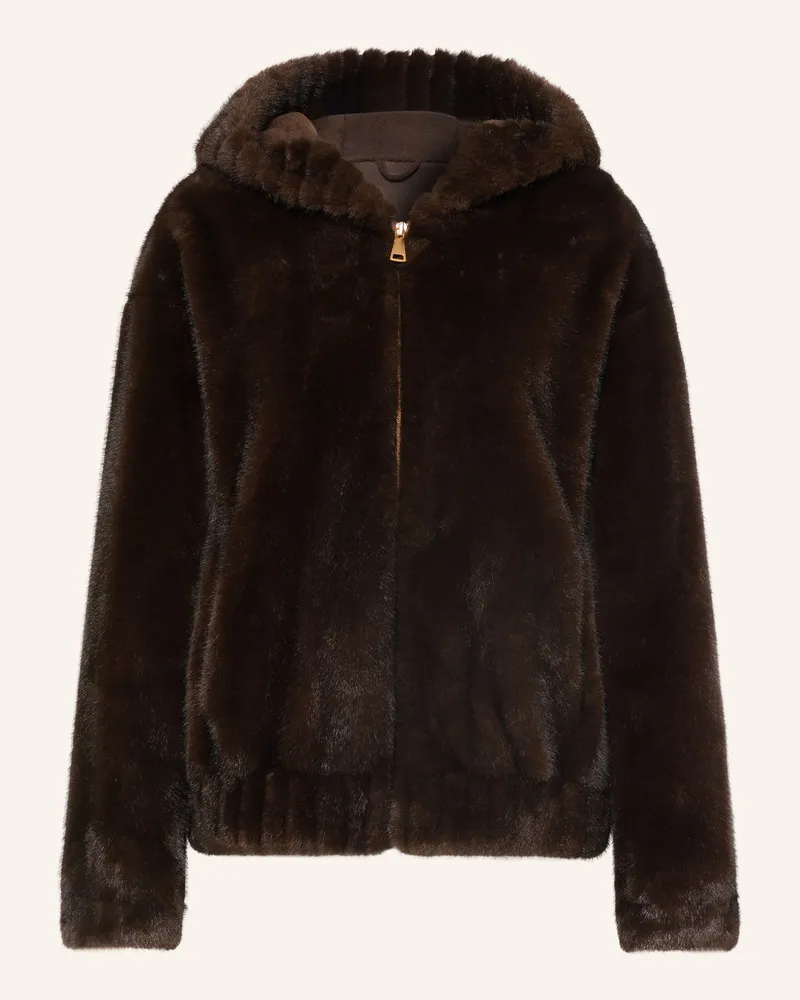 White Label Kunstfell-Jacke braun Dunkelbraun