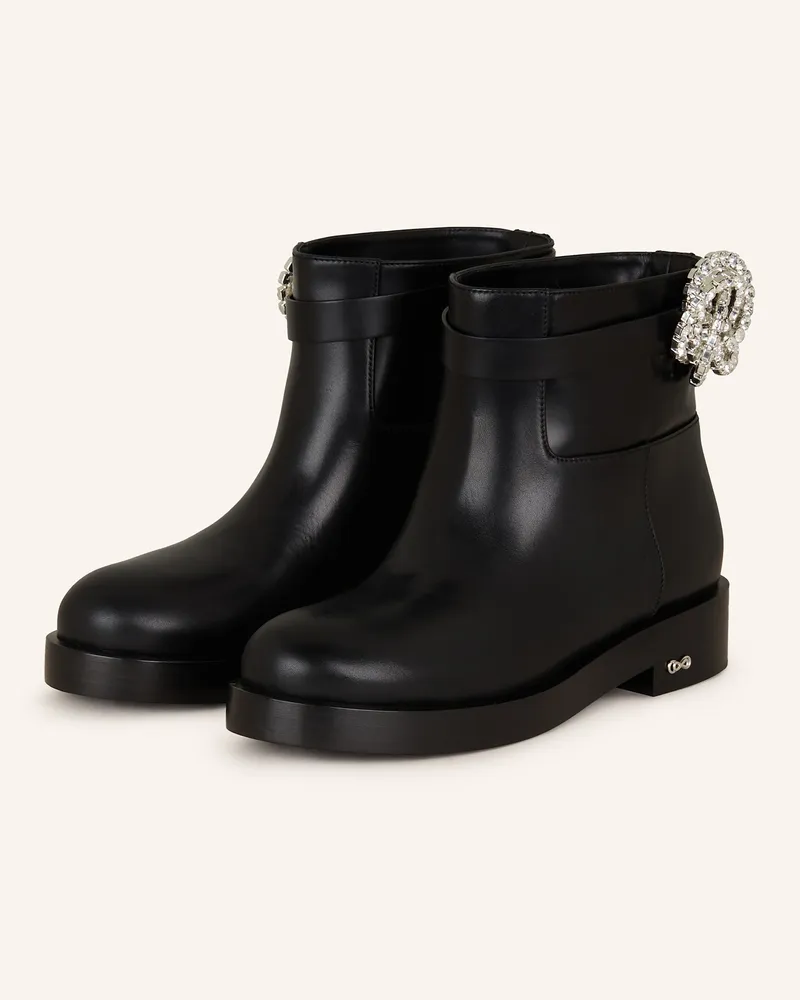 Mach & Mach Biker Boots GALAXY mit Schmucksteinen Schwarz