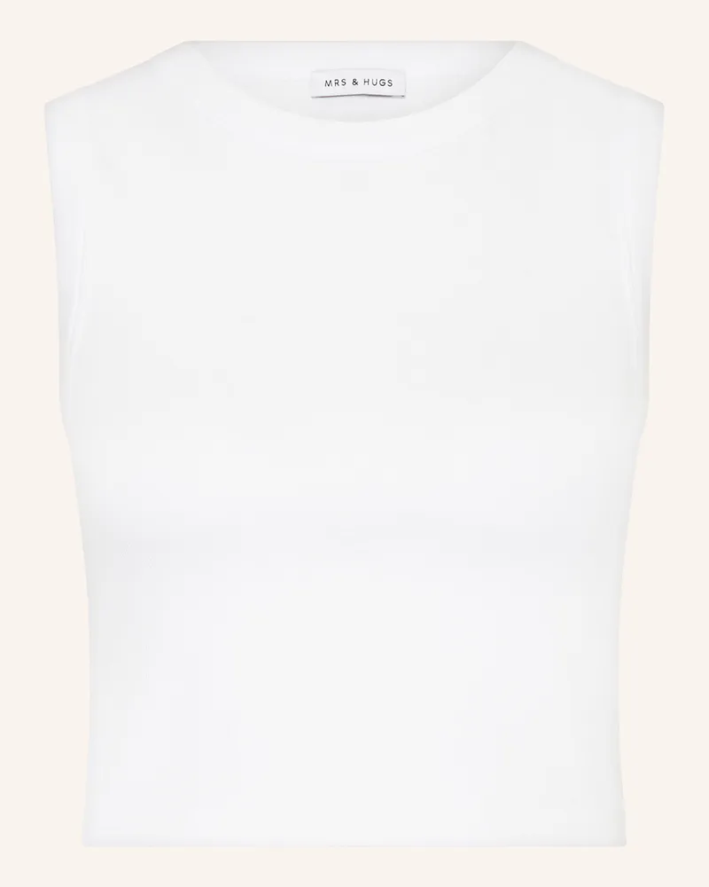 Mrs & HUGS Cropped-Top Weiss