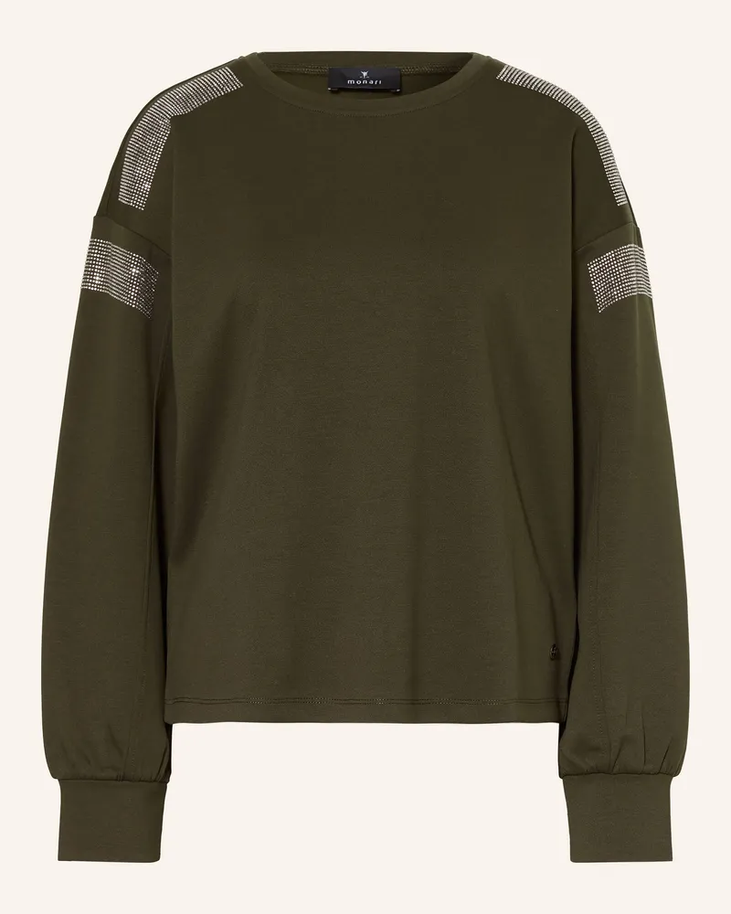 monari Longsleeve Mit Schmucksteinen gruen Dunkelgrün