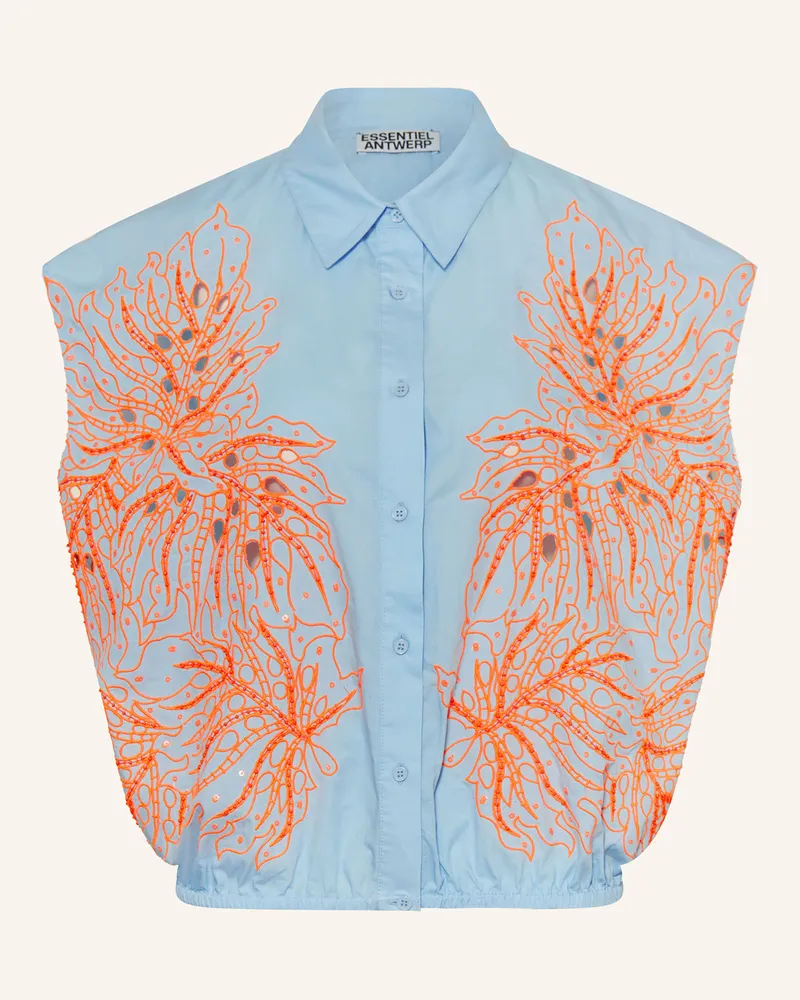 Essentiel Blusenshirt HEBRASKA mit Cut-outs Hellblau