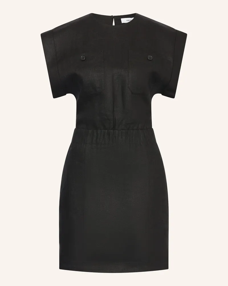 Reiss Leinenkleid Karly schwarz Schwarz