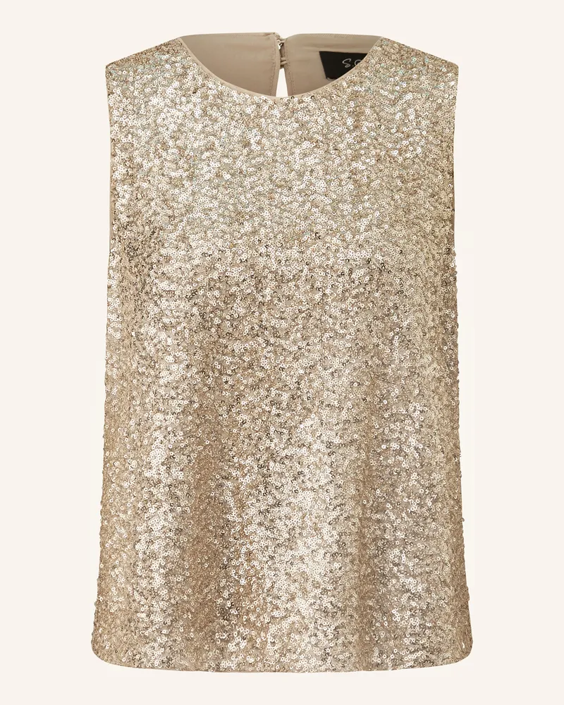 S.Oliver Blusenshirt Mit Pailletten beige Gold