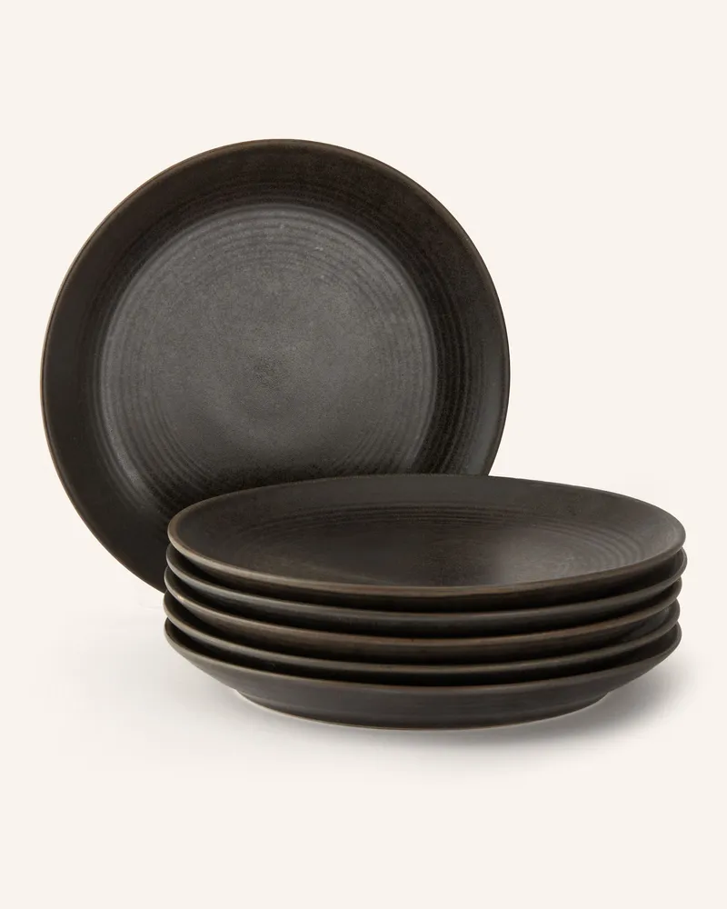 Blomus 6er-Set Dessertteller Kumi braun Taupe