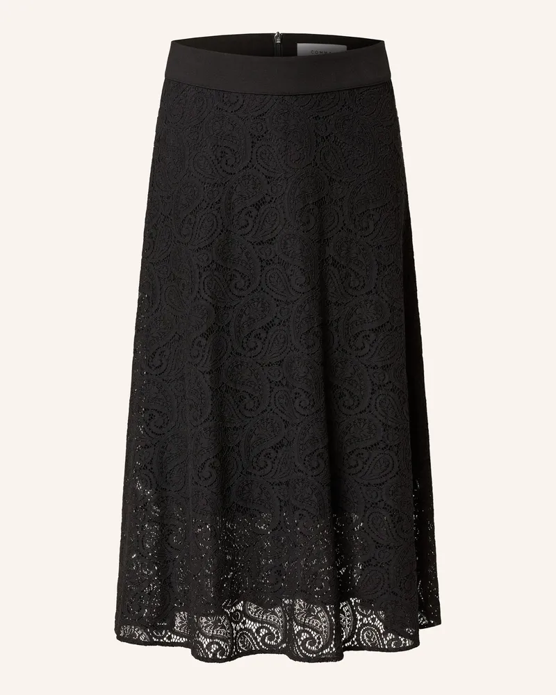 COMMA Spitzenrock Schwarz