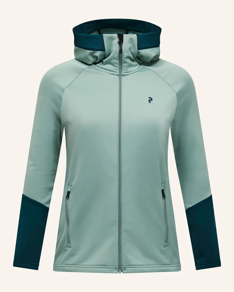 Peak Performance W Rider Essentials Midlayer Zip Hood Fleecejacke gruen Hellgrün