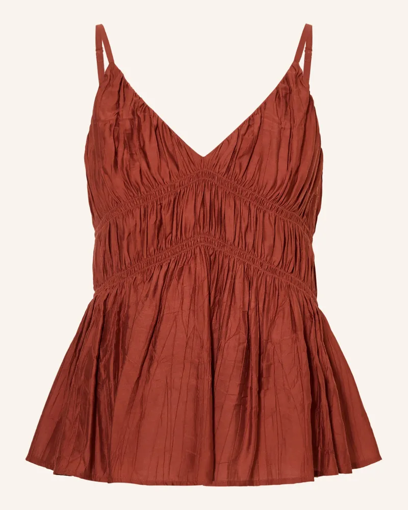 Selected Top braun Dunkelrot