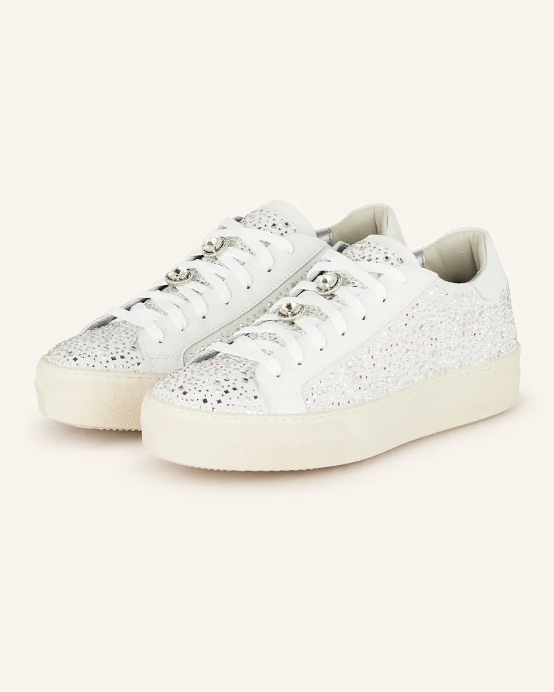P448 Sneaker THEA mit Schmucksteinen Weiss