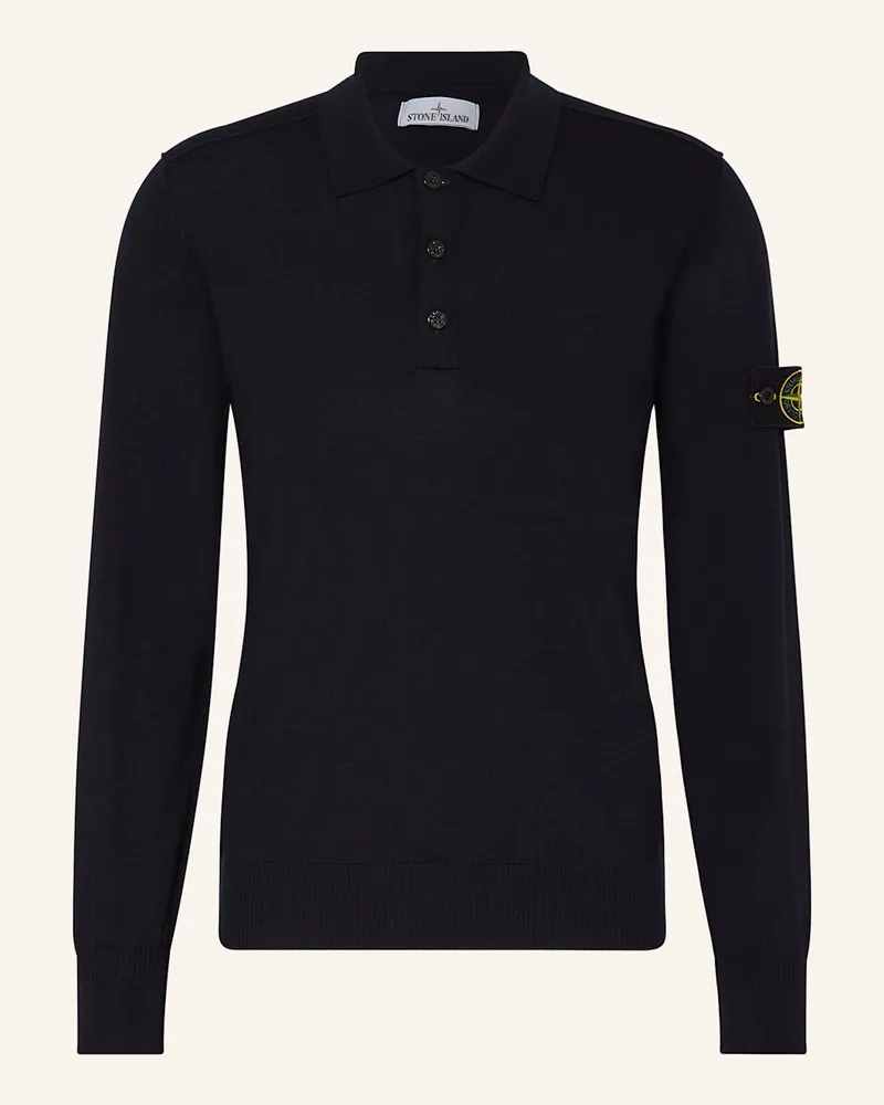 Stone Island Strick-Poloshirt Blau