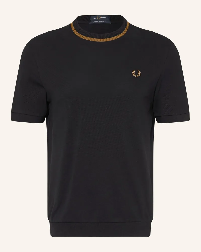 Fred Perry T-Shirt Aus Piqué schwarz Schwarz