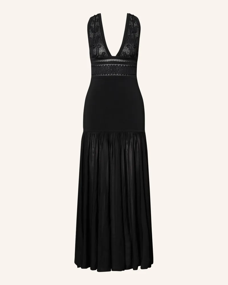 Sandro Kleid Im Materialmix schwarz Schwarz