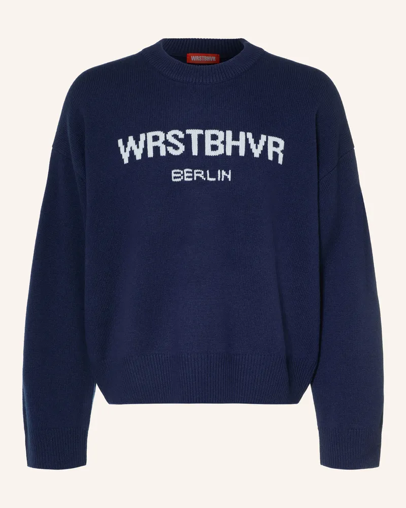 WRSTBHVR Pullover Aus Merinowolle blau Dunkelblau