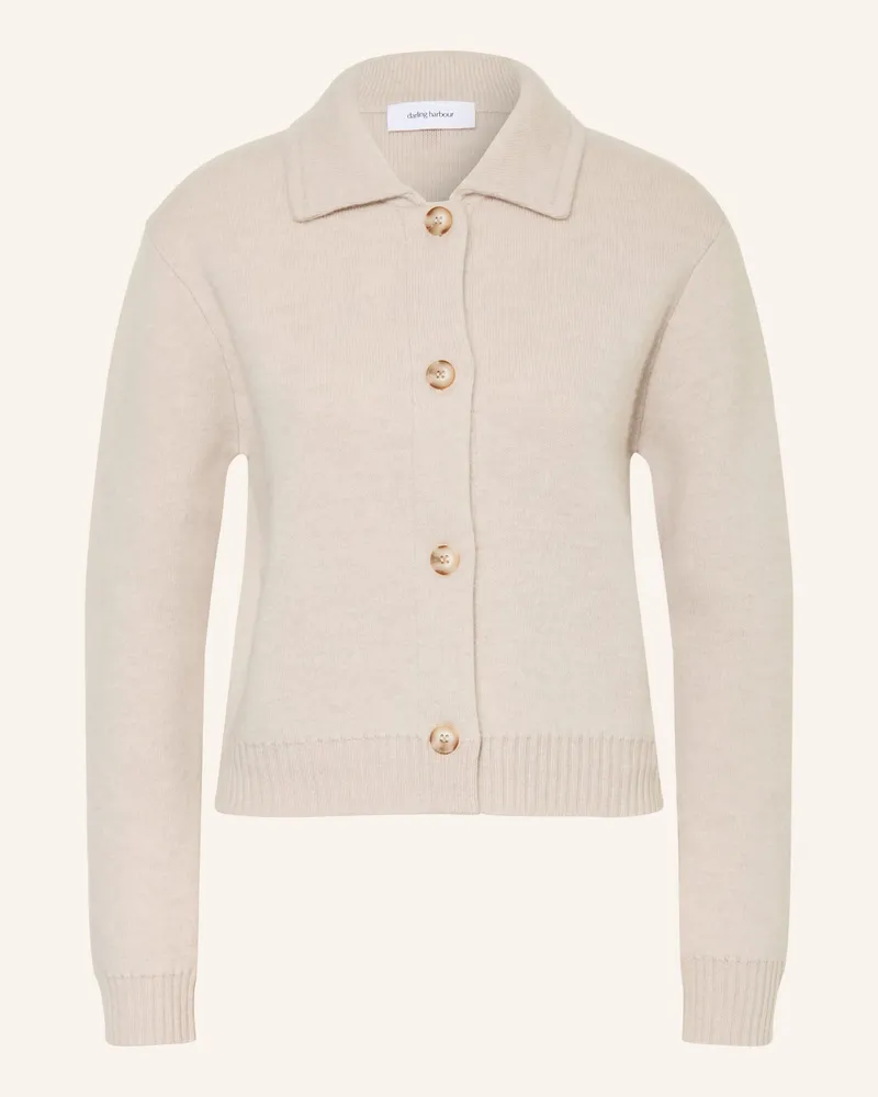 Darling Harbour Strickjacke Mit Cashmere weiss Chalk