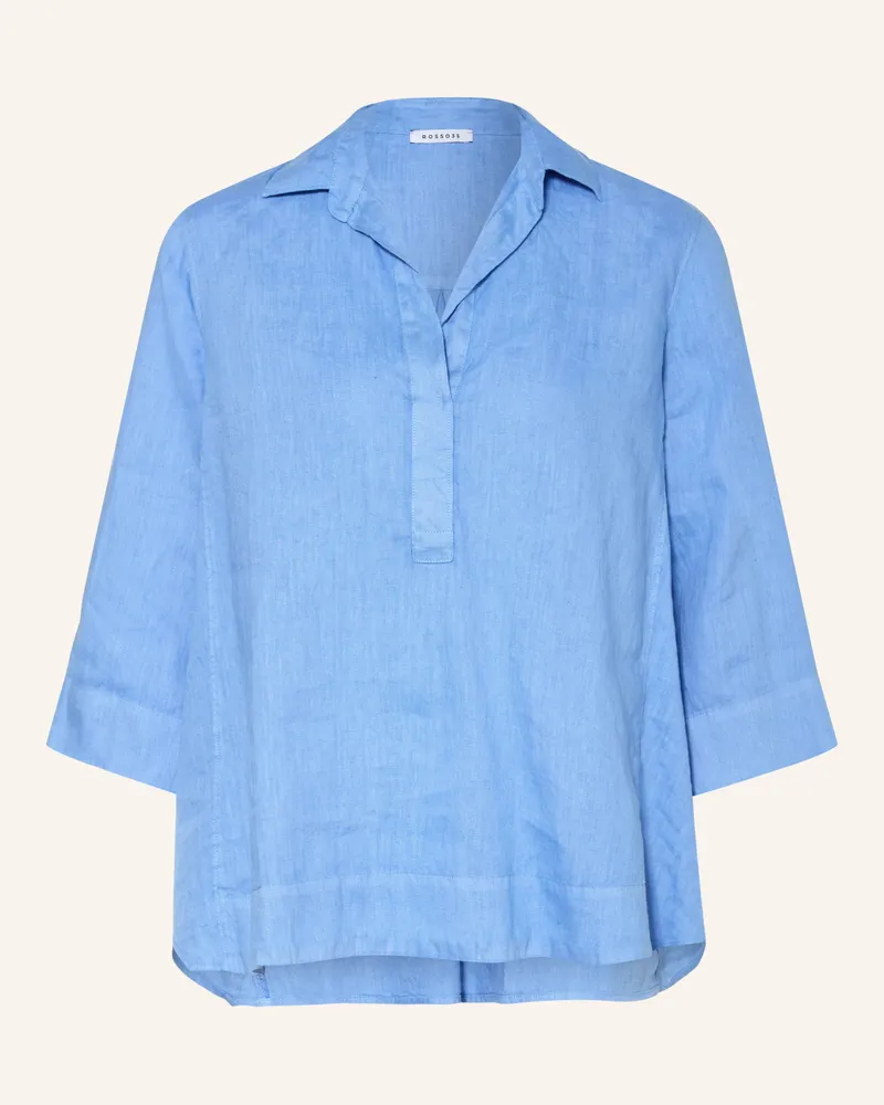 ROSSO35 Tunika Aus Leinen Mit 3/4-Arm blau Hellblau