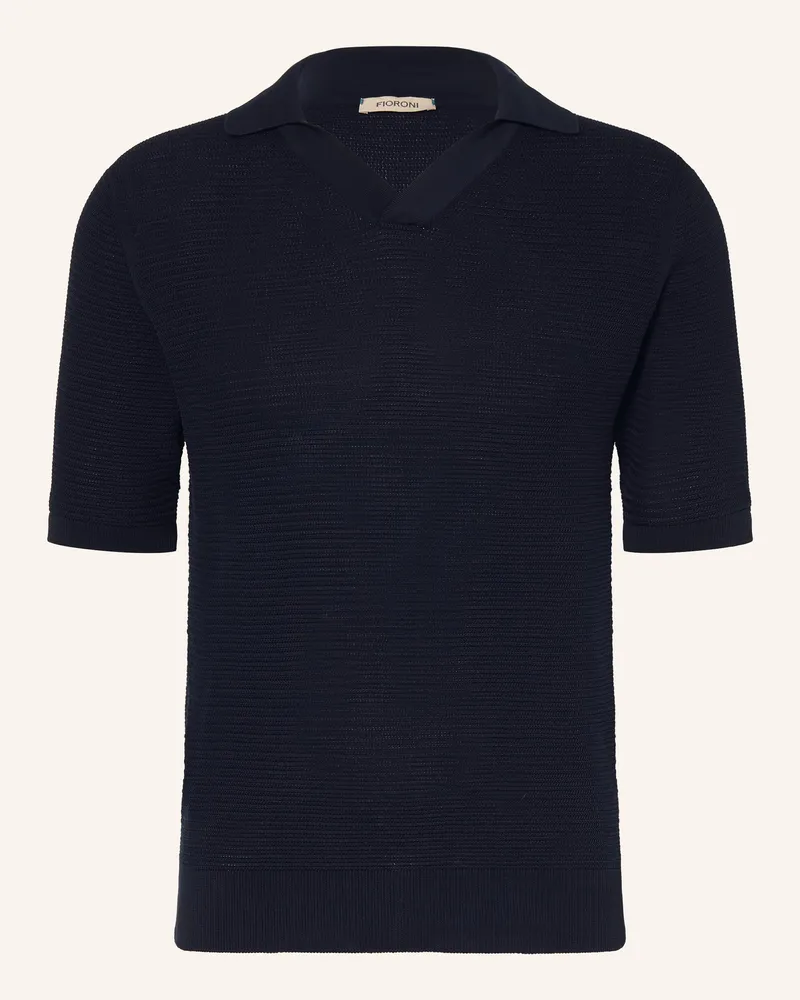 FIORONI Strick-Poloshirt blau Dunkelblau