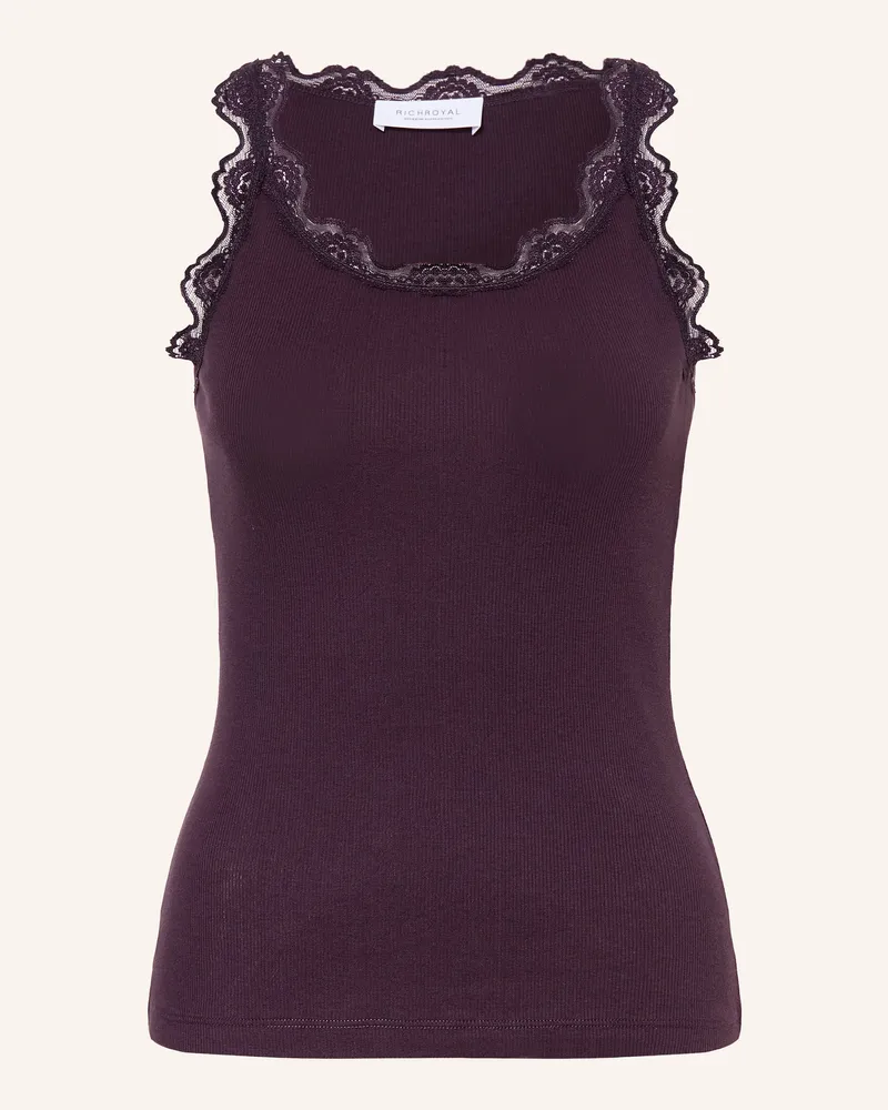 Rich&Royal Top Mit Spitze lila Dunkellila