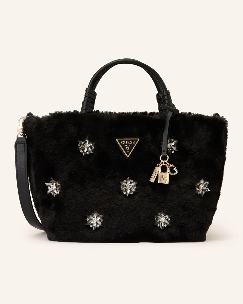 Guess Handtasche SHAIDA mit Schmucksteinen Schwarz