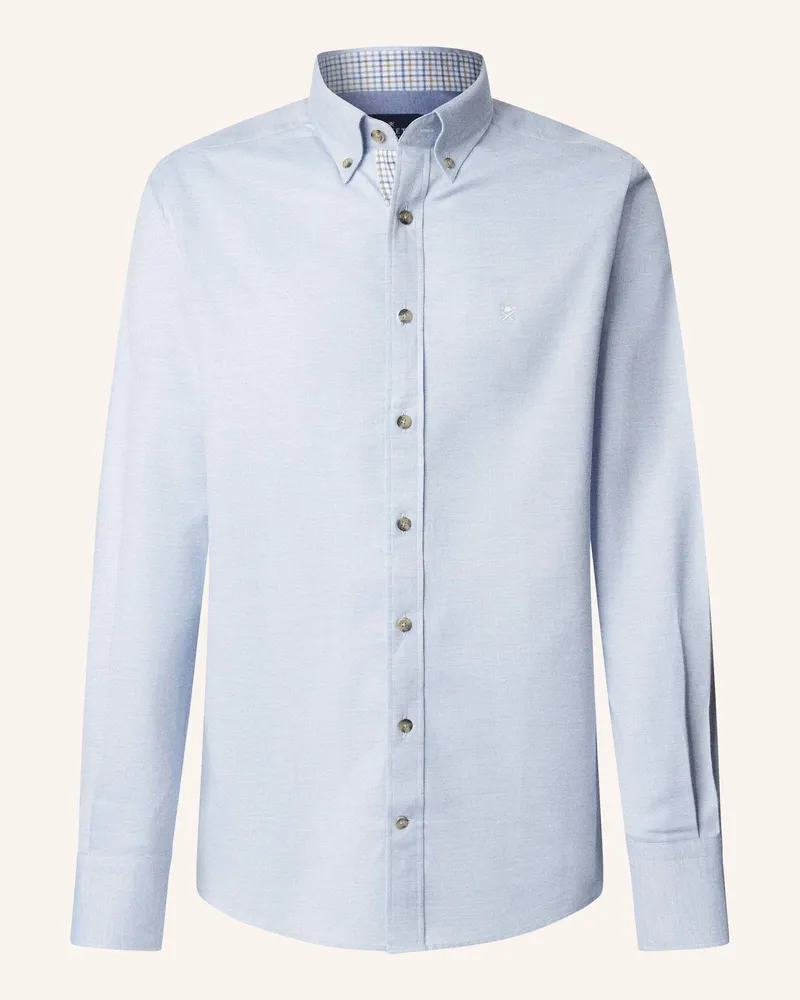 Hackett Freizeithemd FLANNEL MULTI TRIM Hellblau