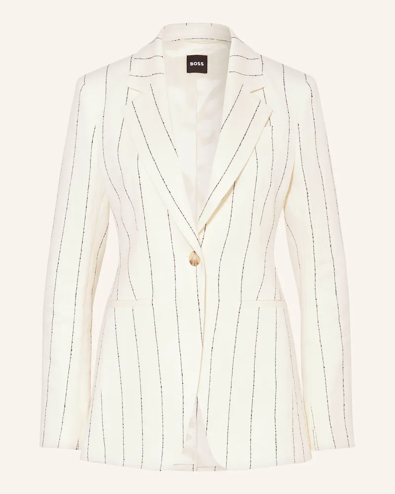 HUGO BOSS Blazer JIA mit Leinen Hellgelb