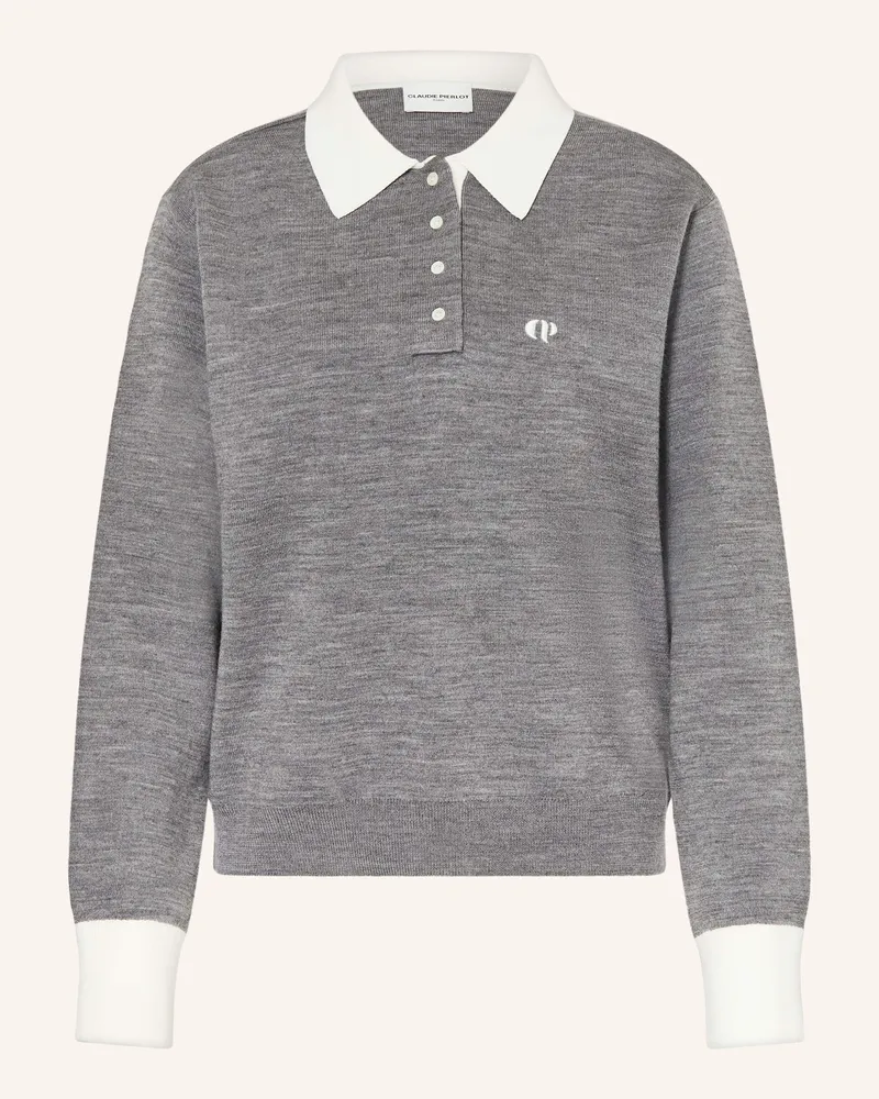 Claudie Pierlot Strick-Poloshirt Grau