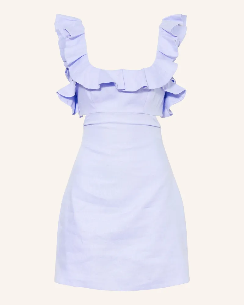 Zimmermann Leinenkleid Indra Frilled Mit Volants Und Cut-Outs blau Hellblau