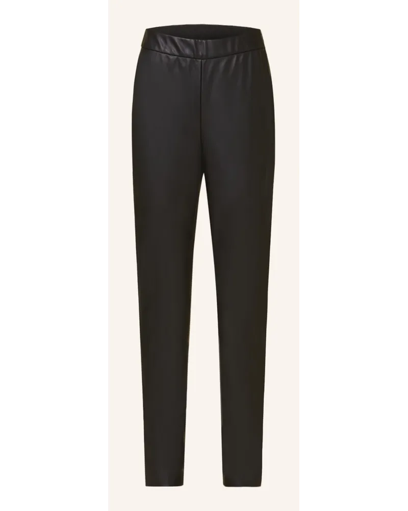 HUGO BOSS Leggings TASLIMAH in Lederoptik Schwarz