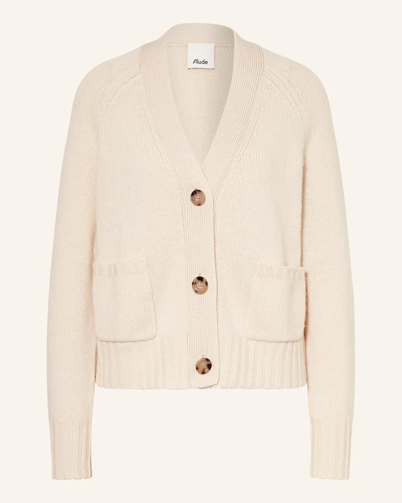 ALLUDE Strickjacke mit Cashmere Ecru