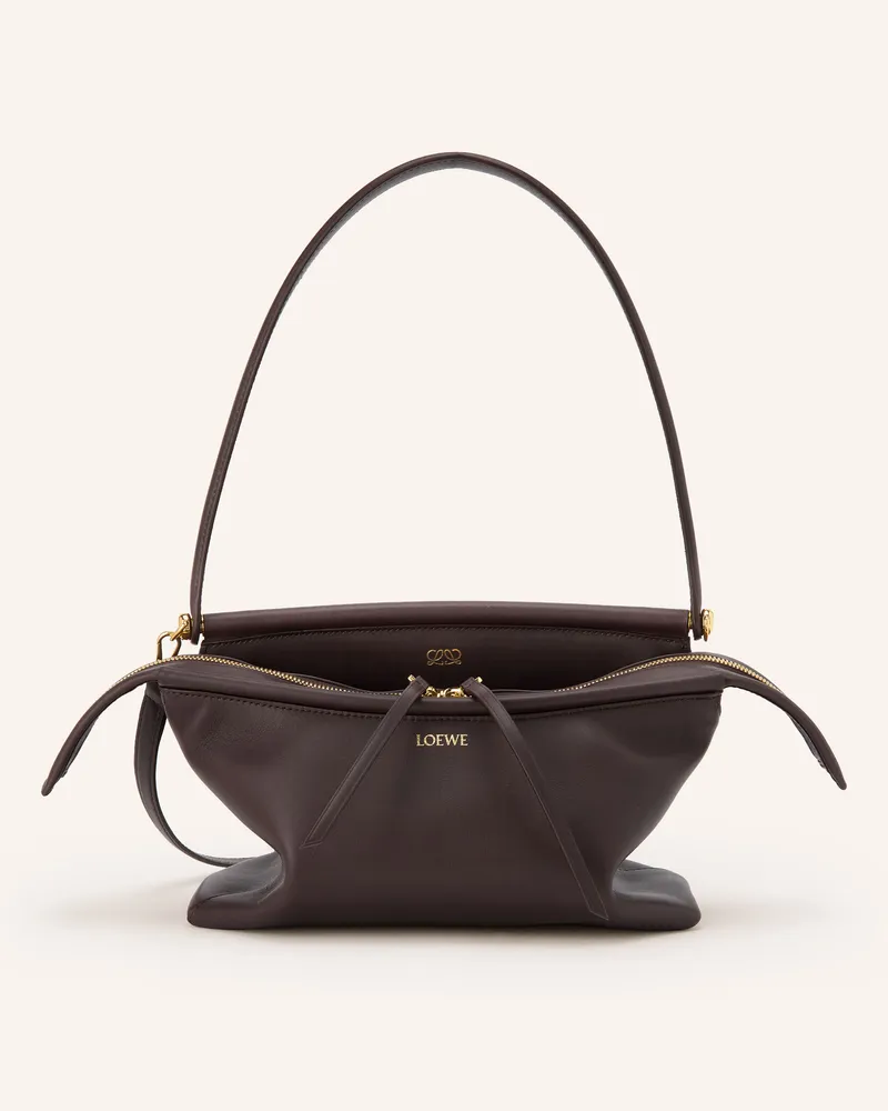 Loewe Schultertasche Whisker Small braun Dunkelbraun
