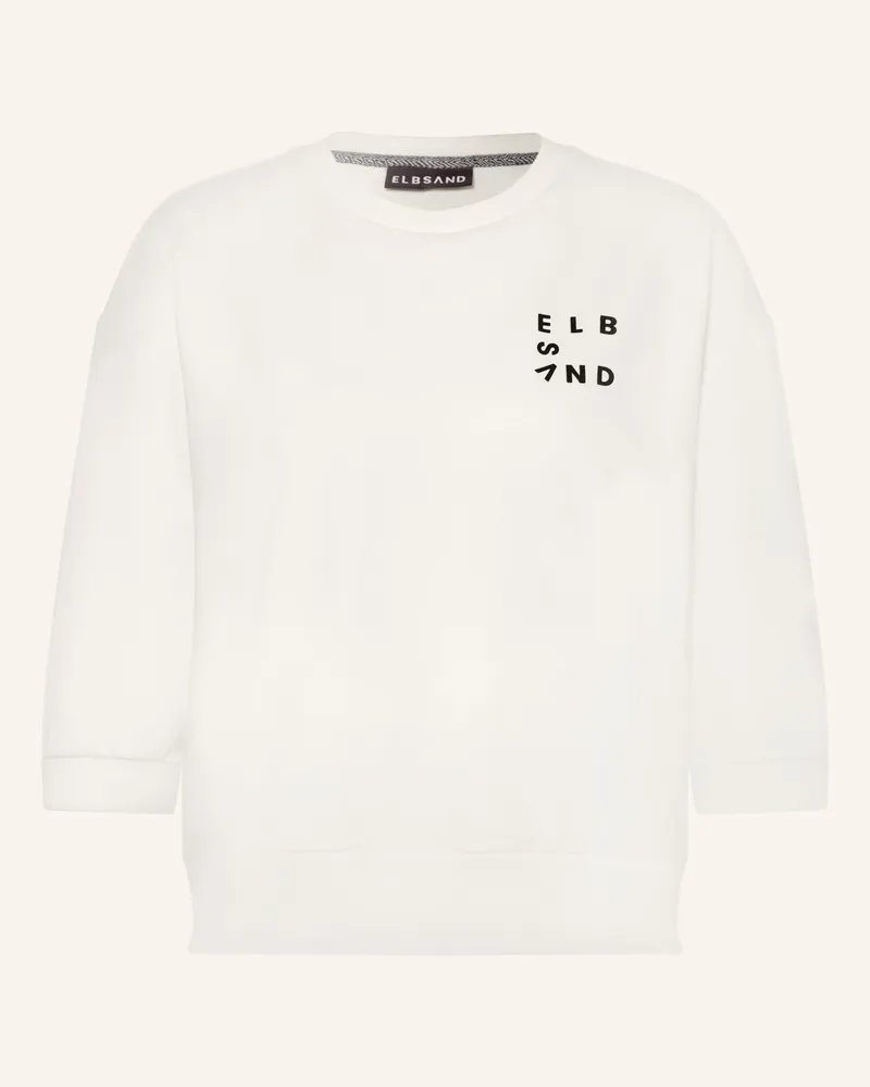 ELBSAND Sweatshirt PARVIN mit 3/4-Arm Weiss