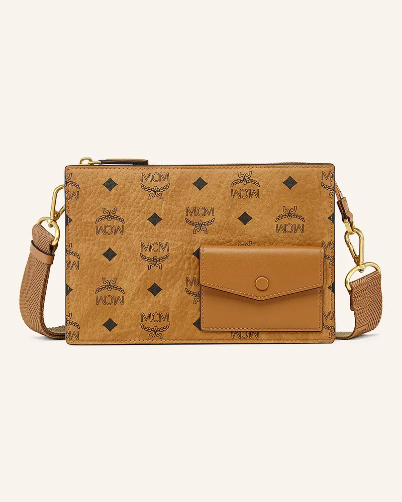 MCM Umhängetasche Aren Small braun Cognac