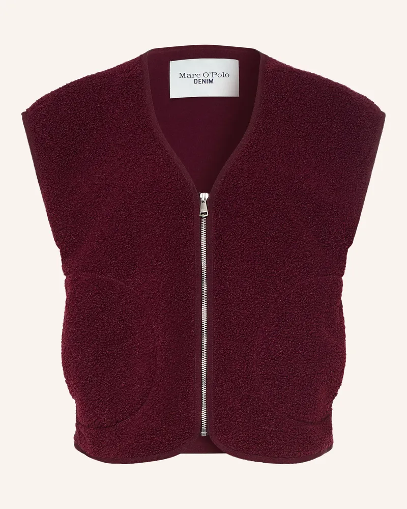 Marc O'Polo Teddyfell-Weste rot Dunkelrot