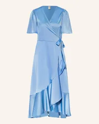 Y.A.S Wickelkleid aus Satin Blau